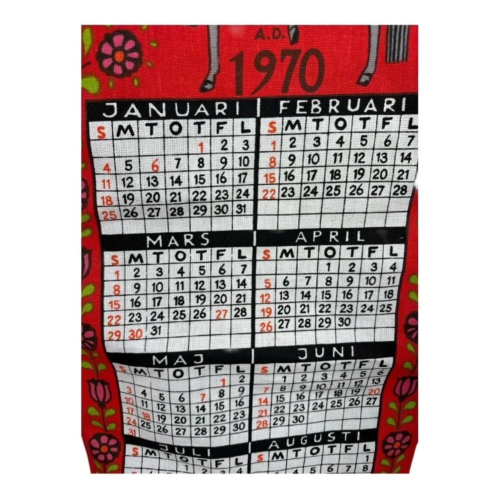 Vintage,‎ Swedish Wall Calendar Tapestry